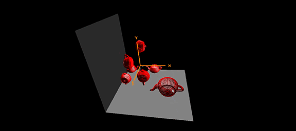 Gif of a teapot flipping and moving through space.